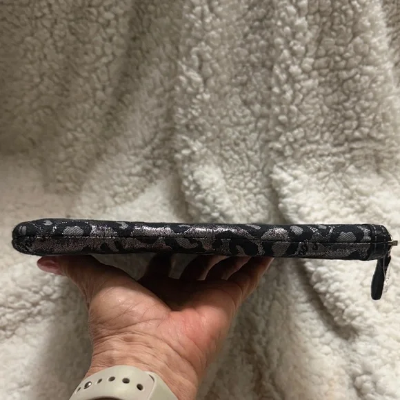 Coach Black and Silver Animal Print Clutch/tablet bag padded - Picture 3 of 16